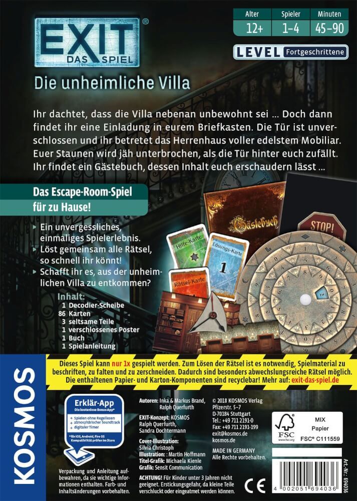 Thumbnail - Kosmos Exit - Das Spiel: Die Unheimliche Villa