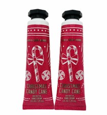 2 QTY BATH BODY WORKS TRAVEL CHRISTMAS CANDY CANE SHEA BUTTER HAND CREAM