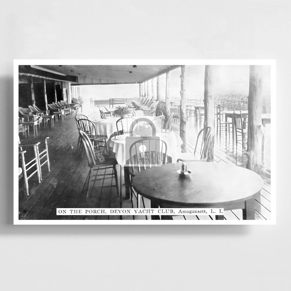 Devon Yacht Club Porch Amagansett Long Island New York NY Reprint