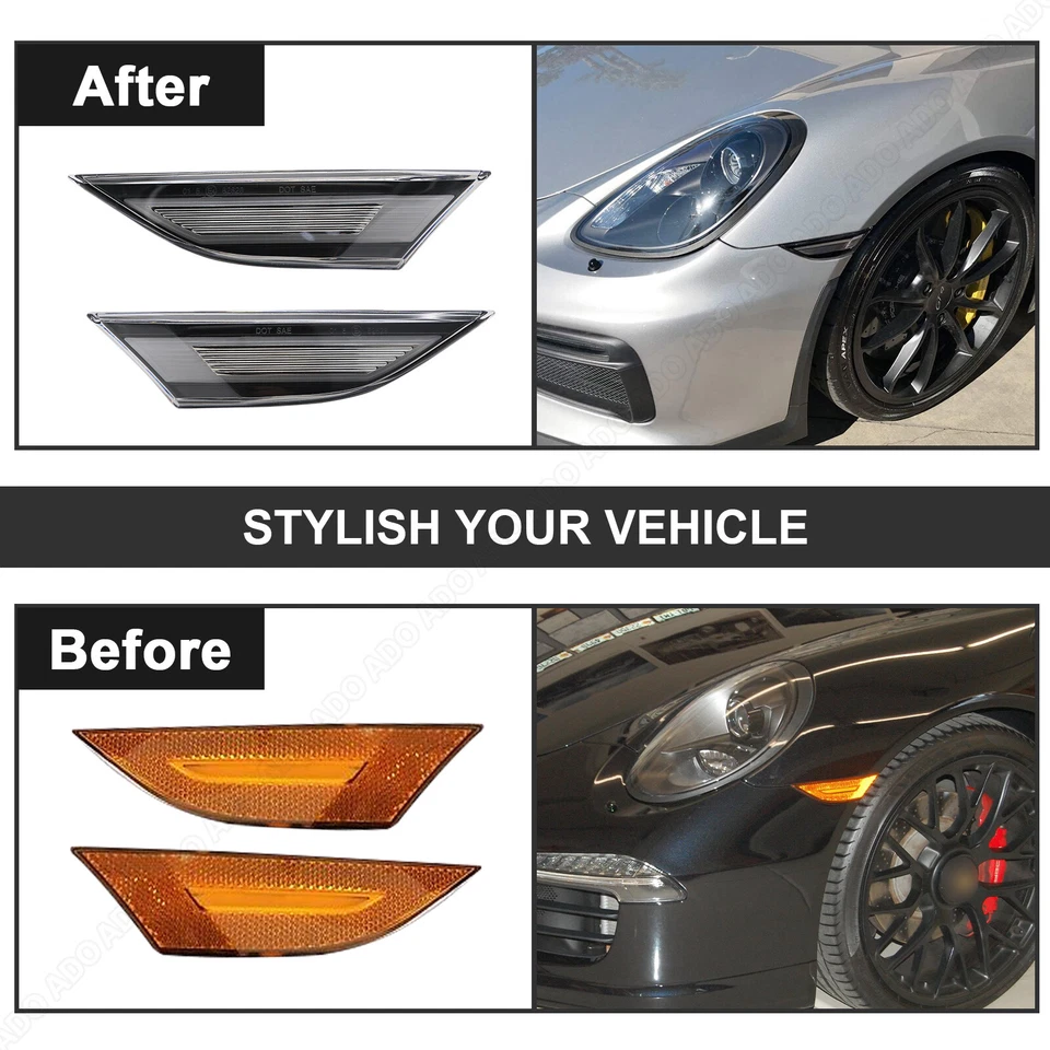 2x Led Seitenblinker Blinker Für Porsche 911 991 Boxster Cayman 981 718 Klarglas - Bild 4 von 4