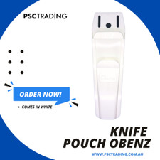 White Obenz Knife Pouch - Butcher / Scabbard / 2 Compartment Holds 3 - 4 Knives