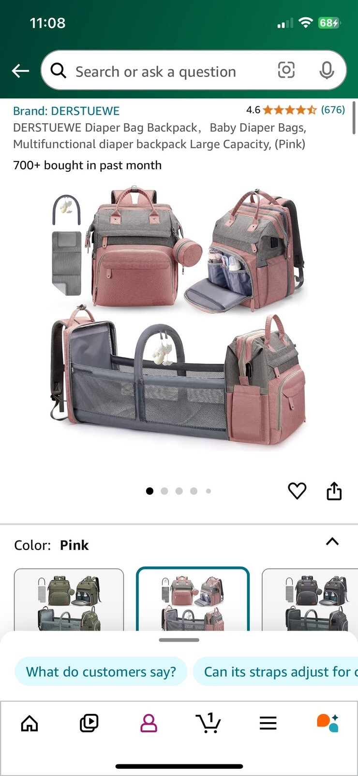 DURSTUEWE Stylish Multifunctional Diaper Backpack for Parents-image