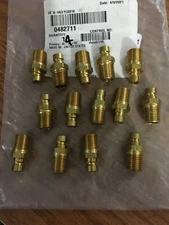 (14) Eaton/Hansen 1/4" Plug x 1/4" Male NPT Brass Industrial - Flow Through Plug