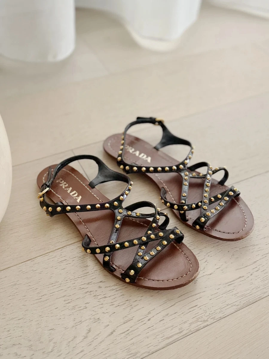 PRADA Patent Leather Studded Sandals for Women for sale | eBay