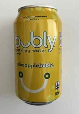 Unopened can of pineapple Bubly (Canada, bilingual, aloha on the tab)