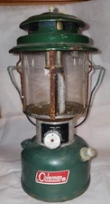 Vintage Coleman Lantern Model 220H  Pyrex Glass For Parts Or Not Working 