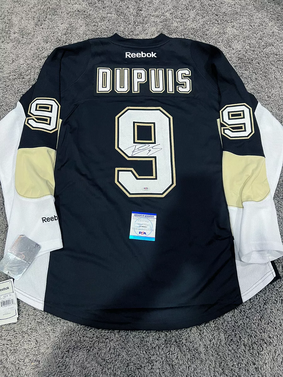 PASCAL DUPUIS Pittsburgh Penguins SIGNED Autographed JERSEY Home PSA COA XL