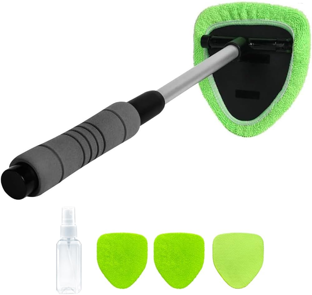 XINDELL Windshield Cleaner Tool - Portable Car Interior Window Cleaning Kit with