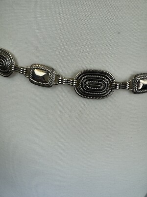 Chain Accent Belt Silver VTG Medallion Metal Link Western  display picture 3