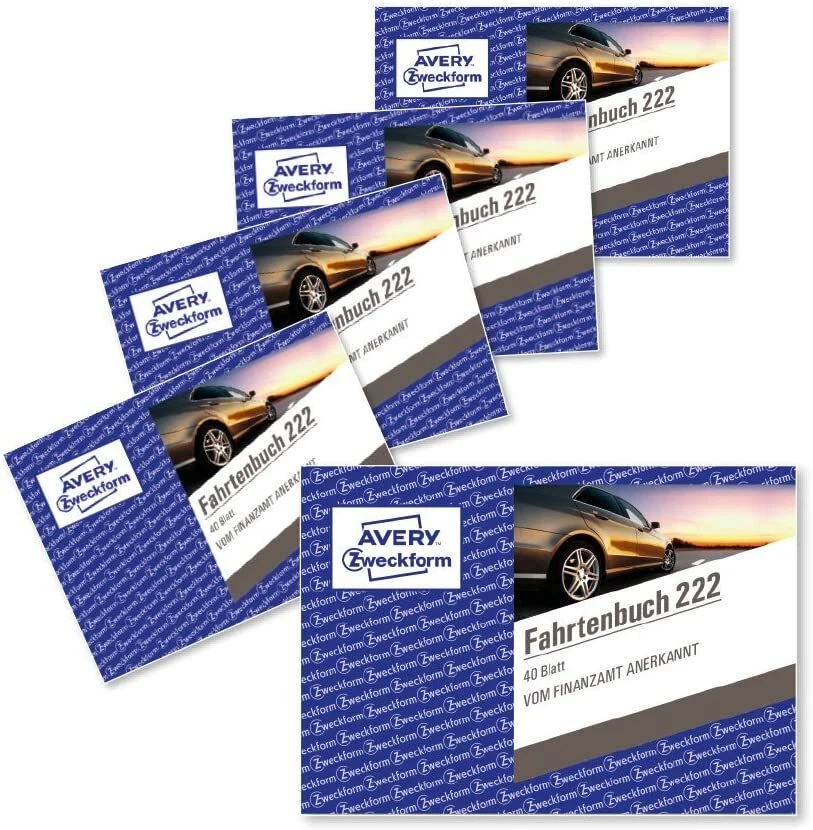 AVERY Zweckform 222-5er Fahrtenbuch PKW Finanzamt anerkannt A6 quer alte Version