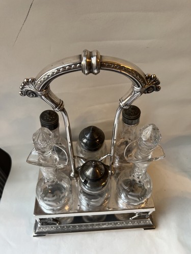 Juego de cruet de placa de plata estilo victoriano antiguo - Imagen 11 de 24