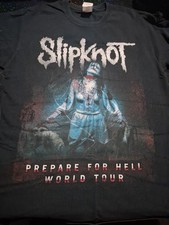 Slipknot Prepare For Hell World Tour T-Shirt Mens M 2014 2015 Metal Band Tee