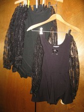 Girls Dance Leotards Lot Costume Gallery x4 USA, Moret x1 Black w Lace Sleeves