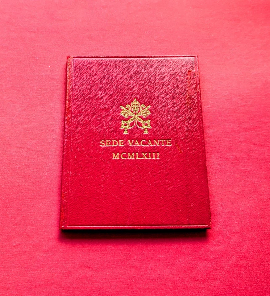 1963 Vatican City 500 Lire 🕊 "Sede Vacante" Silver Uncirculated Red Folder  - Image 4 of 4