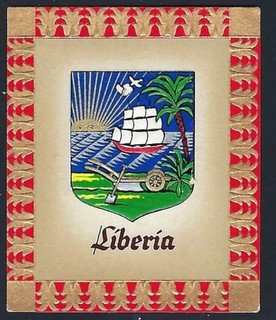 Liberia German Cigarette Card Depicting Olympic Banner