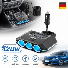 KFZ Adapter Auto Ladeger�t Fach USB TypeC 120W mit Sicherung Steckdose Verteiler