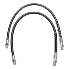 2Pcs Grease Gun Hose 19.8" 10000PSI Spring Flex Grease w 1/8" NPT Thread Black
