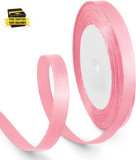 3/8 Inch 25 Yards Satin Ribbon Light Pink, Solid Color Fabric Ribbon for Gift Wr