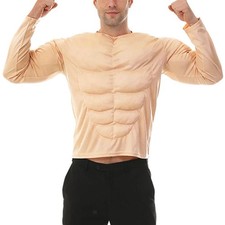 Muscle Shirt Costume 3D Adults Bodybuilder Cloth for Stage Show Themed Party