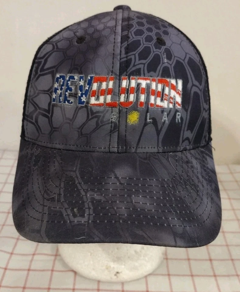 Gorra de empleado Revolution Solar gris negra para hombre malla bordada ajustable Foto 2 de 4