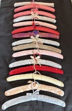 Lot of 15 satin padded hangers various colors