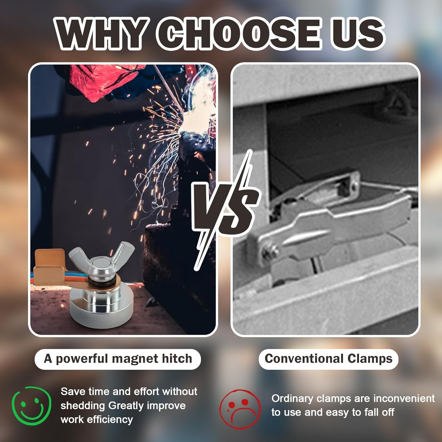 2 Pack Welding Magnetic Grounding Clamp, Welding Support Ground Clamp Tools, Yes