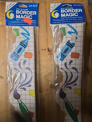 Arts N' Crafts Border Magic Creative Teaching Press Lot of 2 SEALED 1984