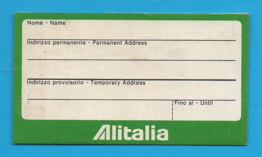 Adesivo Vintage Sticker Aufkleber Autocollant ALITALIA Original MA4721