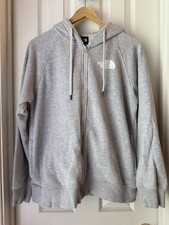 The North Face Women s Gray Full Zip Fleece Hoodie, Cotton Blend, Pockets M
