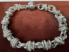 Milor Italy 925 Sterling Silver Chunky Link Bracelet