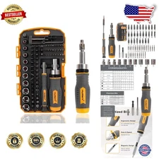 Pro 77pc Chrome Vanadium Screwdriver Set, Durable Ratchet, DIY & Auto Repair