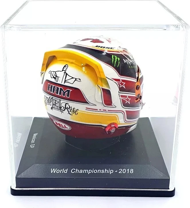 F1 Helmet Mercedes AMG Lewis Hamilton 2018 Mexico in 1/5 scale by Spark - Image 2 of 4
