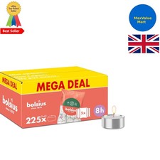 Pack of 225 Unscented Tea Lights - Long-Lasting 8 Hour Burn - Palm Oil Free