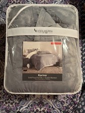 Kookaburra UGG Solid Faux Fur Full/Queen 90  x 90  Grey Soft Comfy Blanket NEW