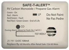 MTI 25-741-WT Safe-T-Alert 25 Series Mini RV Dual CO/LP Alarm White, Surface Mnt