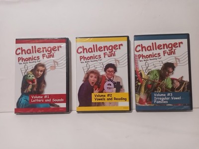 Phonics Fun Challenger DVDs Vol 1, 2, 3 Letters Sounds Vowels Reading SEALED NEW