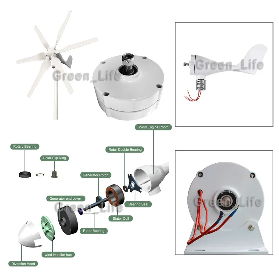 1000-8000W Permanent Magnet Generator 12/24/48V 3Phase Gearless Magnet Alternato - Image 3 of 4