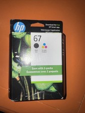 HP 67 3YP29AN Black and Tri-Color Ink Cartridges Genuine EXP: 10/2024