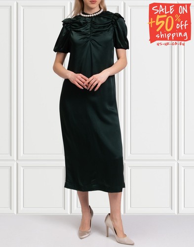 RRP €470 MOTHER OF PEARL Flare Dress UK8 US2-4 IT40 S Ruffles Faux Pearls Trim