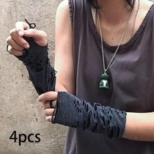 4Pcs frauen Punk Fingerlose Handschuhe Halloween Fingerlose Handschuh für