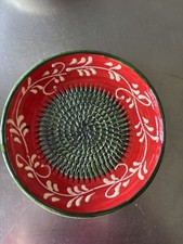 Spanish Garlic Rasp Grater Plate 13 cm Traditional Handmade Ceramic Pottery