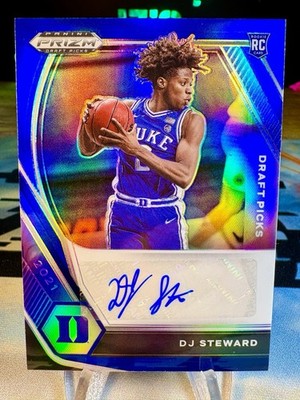 2021 DJ Steward Panini Prizm Draft Picks Blue Prizm /149 Auto Rookie #DP-DJS