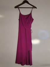 Vince Camuto Dress Womens Medium Pink Wrap Adjustable Spaghetti Straps Midi