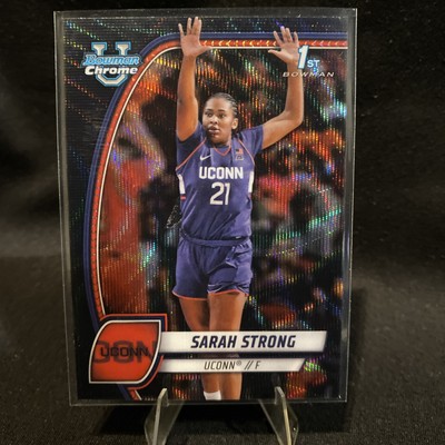 2024/25 BOWMAN CHROME U SARAH STRONG 1ST BOWMAN BLACK WAVE REFRACTOR CARD UCONN