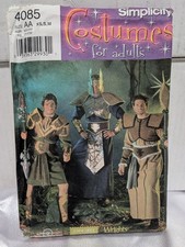 Simplicity Pattern 4085 Mage Robe Tunic Vest Elf Mens Size XS-Med Uncut