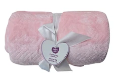 Parent's Choice Plush Baby Pink Blanket With Faux Sherpa Lining 30" X 40" New