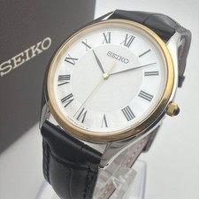 Seiko Dolce SACM152 Dress Watch Slim Two Tone Shell Dial Timepiece Pro