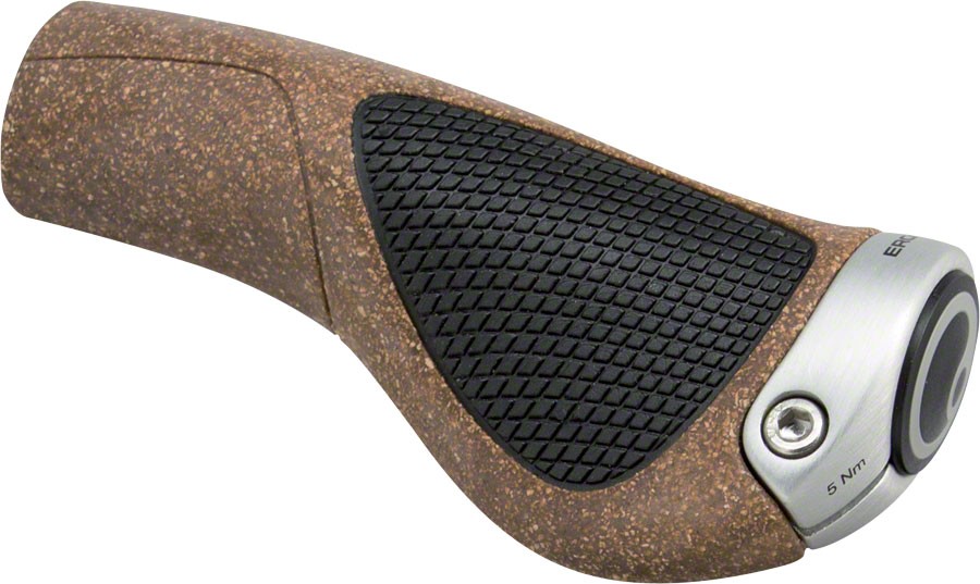 Ergon GP1 BioKork Grips Black Tan Lock-On Large Cork w/ Vegi