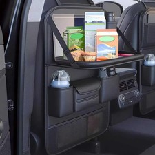 Car Backseat Organizer with Foldable Table Tray,Car Seat Back Protector with Tou