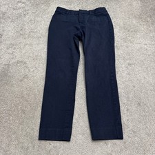 Banana Republic Sloan Slim Bi-Stretch Ankle Pants Womens 4 Navy Blue Mid Rise